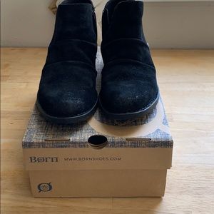 Black distressed Adalee Born booties